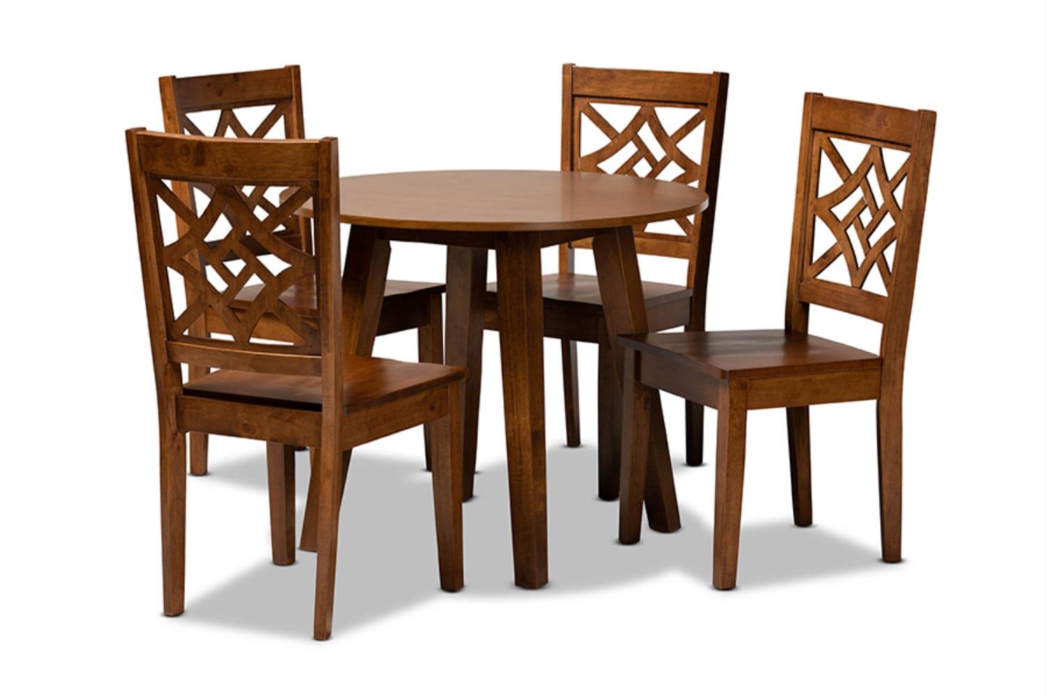 Baxton Studio Rava Modern and Contemporary Walnut Brown Finished Wood 5-Piece Dining Set